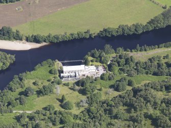 Oblique aerial view of Clunie Power Station, taken from the SW.