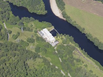 Oblique aerial view of Clunie Power Station, taken from the SSE.