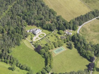 Oblique aerial view of Auchleeks House, taken from the SSW.
