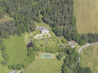 Oblique aerial view of Auchleeks House, taken from the S.