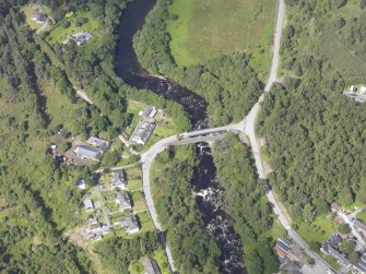 Oblique aerial view of Old Tummel Bridge, taken from the SE.