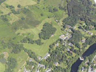 Oblique aerial view of Strathtay Golf Course, taken from the SW.