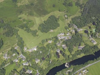 Oblique aerial view of Strathtay Golf Course, taken from the S.