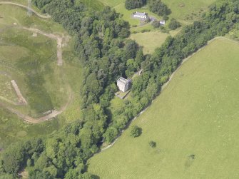 Oblique aerial view of Garth Castle, taken from the SE.