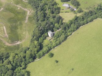 Oblique aerial view of Garth Castle, taken from the ESE.