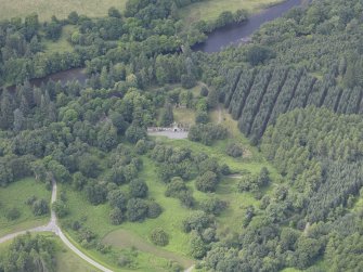 Oblique aerial view of Taymouth Castle Fort Lodge, taken from the E.