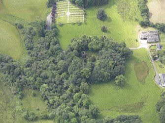 Oblique aerial view of Finlarig Castle, taken from the ENE.