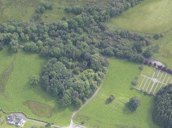 Oblique aerial view of Finlarig Castle, taken from the NW.
