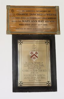 Detail of memorials to George Tancred of Weens, Mary Ann Hay and Edith Dalton.