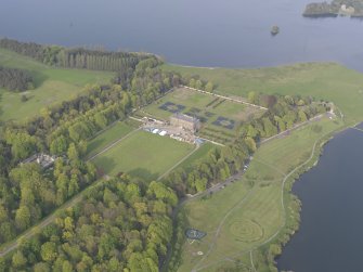 General oblique aerial view of Kinross House, looking ENE.