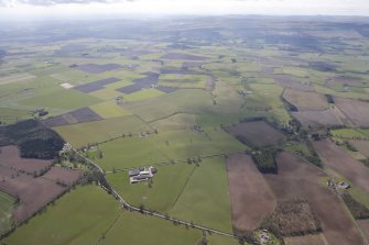 General oblique aerial view of Coldoch House and policies with the River Forth and the Touch Hills beyond, looking SSE.