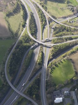 Oblique aerial view of the Craigend Interchange, looking SSE.