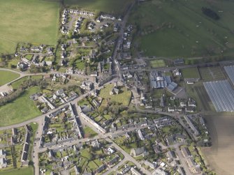 Oblique aerial view of Dunning, looking SW.