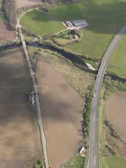 Oblique aerial view of Dalreoch Bridge, looking NE.