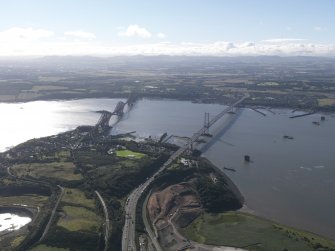 General oblique aerial view of the Firth of Forth , centred on the Forth Road Bridge, taken from the N.
