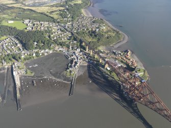 Oblique aerial view of North Queensferry Harbour, taken from the SSE.