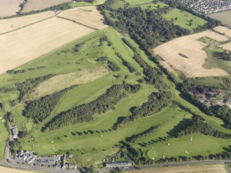 Oblique aerial view of Turnhouse Golf Course, taken from the WSW.