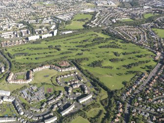 Oblique aerial view of Kingsknowe Golf Course, taken from the SW.