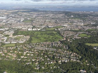 General oblique aerial view of South Edinburgh, centred on Kingsknowe Golf Course, taken from the S.