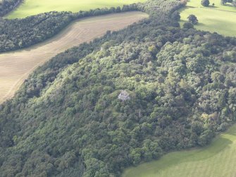 Oblique aerial view of Fatlips Castle, taken from the NNE.
