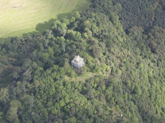 Oblique aerial view of Fatlips Castle, taken from the SSW.