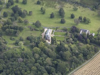 Oblique aerial view of Edgerston House, taken from the W.