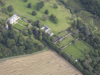 Oblique aerial view of Edgerston House, taken from the SSW.