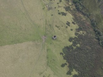 Oblique aerial view of Mervinslaw Pele-House, taken from the W.
