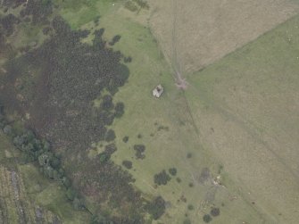 Oblique aerial view of Mervinslaw Pele-House, taken from the E.
