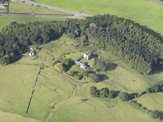 Oblique aerial view of Goldielands Tower, taken from the E.