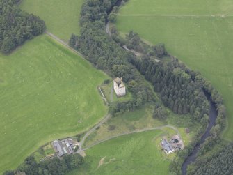 Oblique aerial view of Newark Castle, taken from the ESE.
