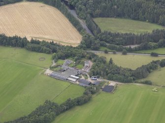 Oblique aerial view of Oakwood Tower, taken from the E.