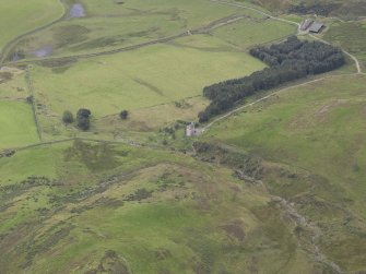 Oblique aerial view of Kirkhope Tower, taken from the NE.
