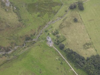 Oblique aerial view of Kirkhope Tower, taken from the NW.