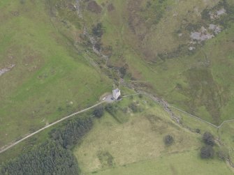 Oblique aerial view of Kirkhope Tower, taken from the SW.