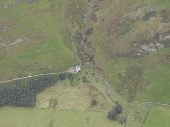 Oblique aerial view of Kirkhope Tower, taken from the S.