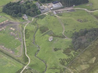 Oblique aerial view of Dryhope Tower, taken from the N.