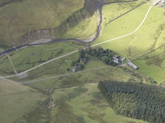 Oblique aerial view of Blackhouse Tower, taken from the E.