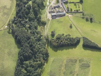 Oblique aerial view of Nether Horsburgh Castle, taken from the N.