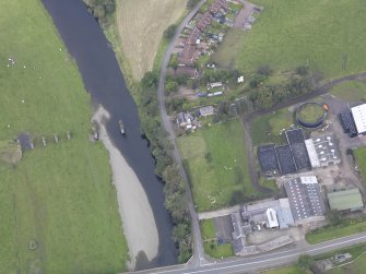 Oblique aerial view of Wolfclyde Motte, taken from the N.