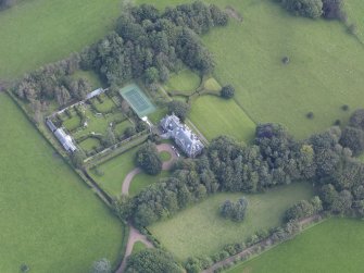 Oblique aerial view of Symington House, taken from the W.