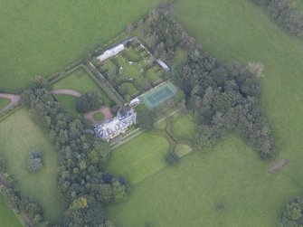 Oblique aerial view of Symington House, taken from the S.