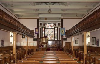 View of church interior from west.