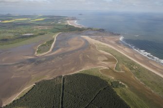 General oblique aerial view of John Muir Country Park, Tyne Sands,Hedderwick Hill Plantation, looking NE.