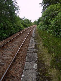 View looking along the remains of the platform at the former Glencarron railway station