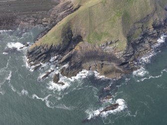 Oblique aerial view of Siccar Point, looking SW.