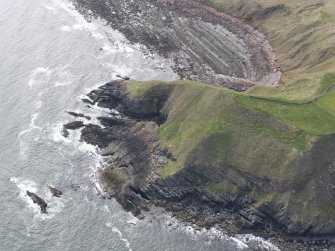 Oblique aerial view of Siccar Point, looking SE.