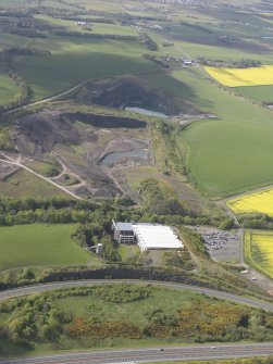 General oblique aerial view of Ratho Quarry, Craigpark Quarry, Edinburgh International Climbing Arena, looking SSW.