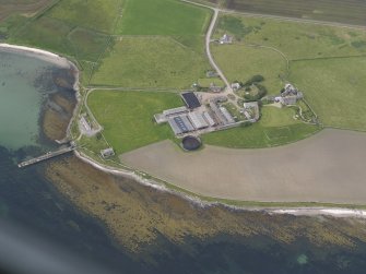 Oblique aerial view of Hall of Tankerness, looking NW.