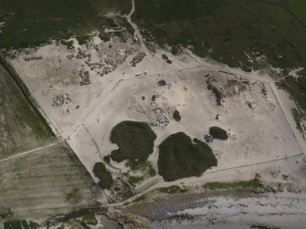 Oblique aerial view of the Links of Noltland excavation area, looking S.